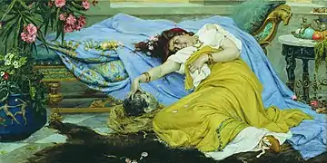 L'épouse de Marc Antoine Fulvie joue avec la tête de Cicéron, par Pavel Svedomski (XIXe siècle).