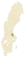 Carte représentant la province de Gästrikland au sein de la Suède, au nord-est du pays.