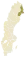 Carte représentant la province de Norrbotten au sein de la Suède, au nord-est du pays.