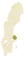 Carte représentant la province d'Uppland au sein de la Suède, au centre-est du pays.