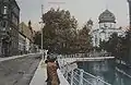 Carte postale de la synagogue au début du XXe&nbsp;siècle