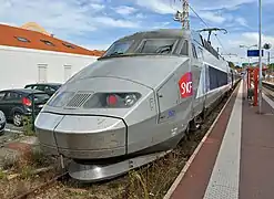 Rame TGV Atlantique à quai, prête au départ.
