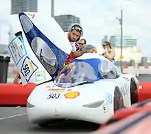TIM07 is a Urban Concept car conceived and built by students from the association TIM (INSA Toulouse and Paul Sabatié University) between 2009 and 2015. This picture was taken in London the week of its first world record : 684,7 km with 1L of ethanol !