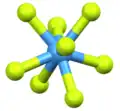 L'antiprisme carré distordu de l'anion [TaF8]3− de la structure de Na3TaF8 .