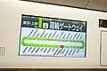 Affichage dans le train du circuit avec minutage (gares principales en gras).