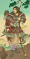 Estampe japonaise de la fin du XIXe siècle représentant un samouraï.