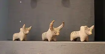 Buffles en terre cuite, IIIe millénaire av. J.-C., Baloutchistan (British Museum).