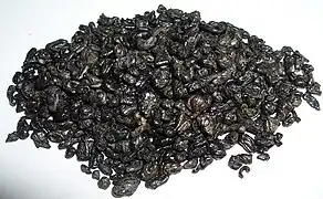 Thé vert Gunpowder, en forme de perles.