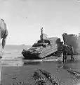 Un assaut amphibie britannique sur Rangoon.