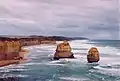 Les 12 Apôtres comme on peut les voir de l'est, depuis le point de vue.