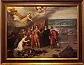 Anonyme français ou flamand, Louis XIII recevant les clefs de La Rochelle, XVIIe siècle.