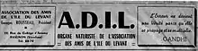 Photographie d'une en-tête den noire et blanc d'un périodique.