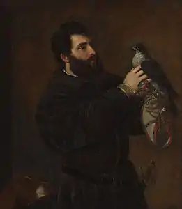 Portrait d'homme au fauconv. 1525, Joslyn Art Museum