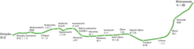 Voir la carte de la ligne.