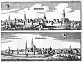 Planche avec vues de deux bourgs de Bavière.