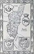 Dernière de couverture de "Paroisse de Tourch", reproduisant notamment la carte d'état-major de Tourch (1934).