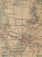 Carte militaire de Tournan au XIX.