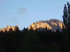 Coucher de soleil sur le Monte Cristallo, vu de Cortina d'Ampezzo.