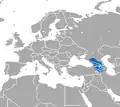 Aire de répartition de la Crossope transcaucasienne