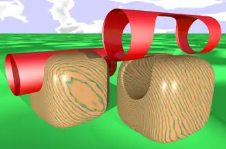 Triangulation : cylindre, surface x4 + y4 + z4 = 1, image POV-Ray