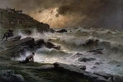 Tristes nouvelles (1911) huile sur toile, 152&nbsp;×&nbsp;228&nbsp;cm, localisation inconnue.