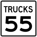 Vitesse maximale autorisée pour les camions de 55&nbsp;mph, soit 89&nbsp;km/h