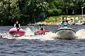 Tubing tracté sur le Mississippi.