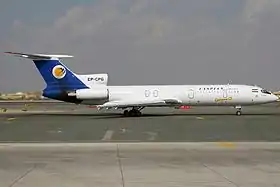 EP-CPG, le Tupolev Tu-154 impliqué dans l'accident, ici à l'aéroport international de Dubaï en novembre 2008.