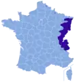Tracé approximatif d'après l'atlas publié en 1976.
