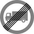 Fin de l'interdiction des véhicules de transport de marchandises dépassant la masse maximale indiquée sur un panneau précédent