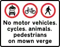 Restrictions de circulation sur l'accotement