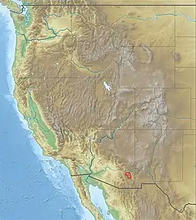 Carte de localisation des montagnes Pinaleño.