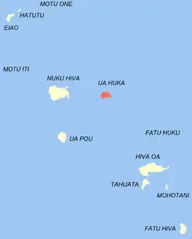 Localisation sur la carte des Marquises