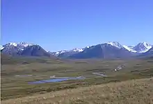 Vallée de l'Akalakha (ru), vue du col Kanas