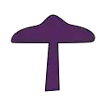 silhouette de champignon au chapeau mamelonné