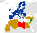 Pays membres de l'Union pour la Méditerranée.