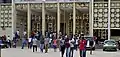 Façade de la faculté de droit Université Marien-Ngouabi à Brazzaville. Ex-Centre d'enseignement supérieur, puis ex- Collège Raphaël Bouboutou (à Bacongo).