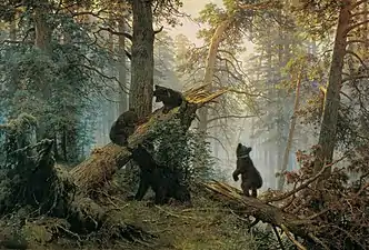 Ivan Chichkine et Constantin Savitski, Un matin dans une forêt de pins (1886), Moscou, galerie Tretiakov.