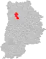 Localisation de Villeneuve-Saint-Denis au sein de Val d'Europe Agglomération.