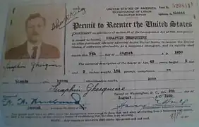 Visa de travail.