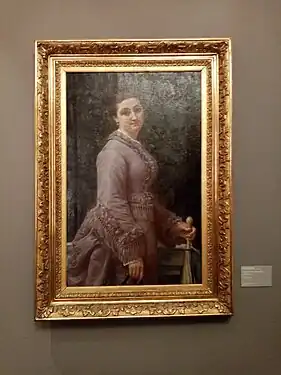 Marcel Briguiboul, Portrait de Valentine Briguiboul en robe mauve avec son ombrelle.
