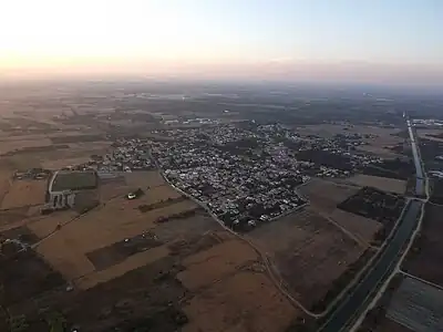 Vue aérienne de Valergues.