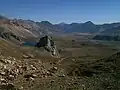 Voile d'éboulis (Valle Hermoso dans la cordillère des Andes).