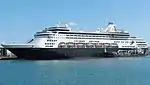 Photographie en couleurs du navire de croisière Vasco da Gama à Las Palmas en octobre 2019.