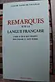 Remarques sur la langue française de Vaugelas.