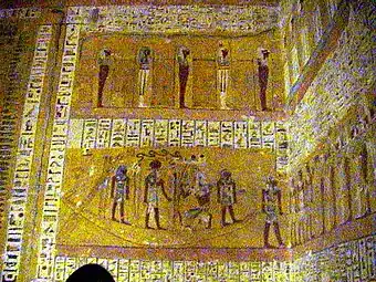 Détail d'une des parois du tombeau de Ramsès&nbsp;IV.