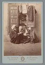 Délié & Béchard, [Vendeur de tissus et sa cliente], portrait-carte, 1869-1890, coll. Rijksmuseum