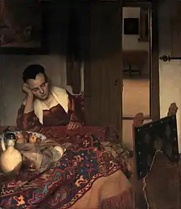 Vermeer,Une jeune fille assoupie (1656-1657), 86,5 × 76 cm.