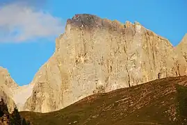 Vue depuis le passo Rolle au nord-ouest.