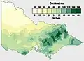 Précipitations moyennes annuelles:les pluies sont concentrées sur le Nord-Est des montagnes et les régions côtières.